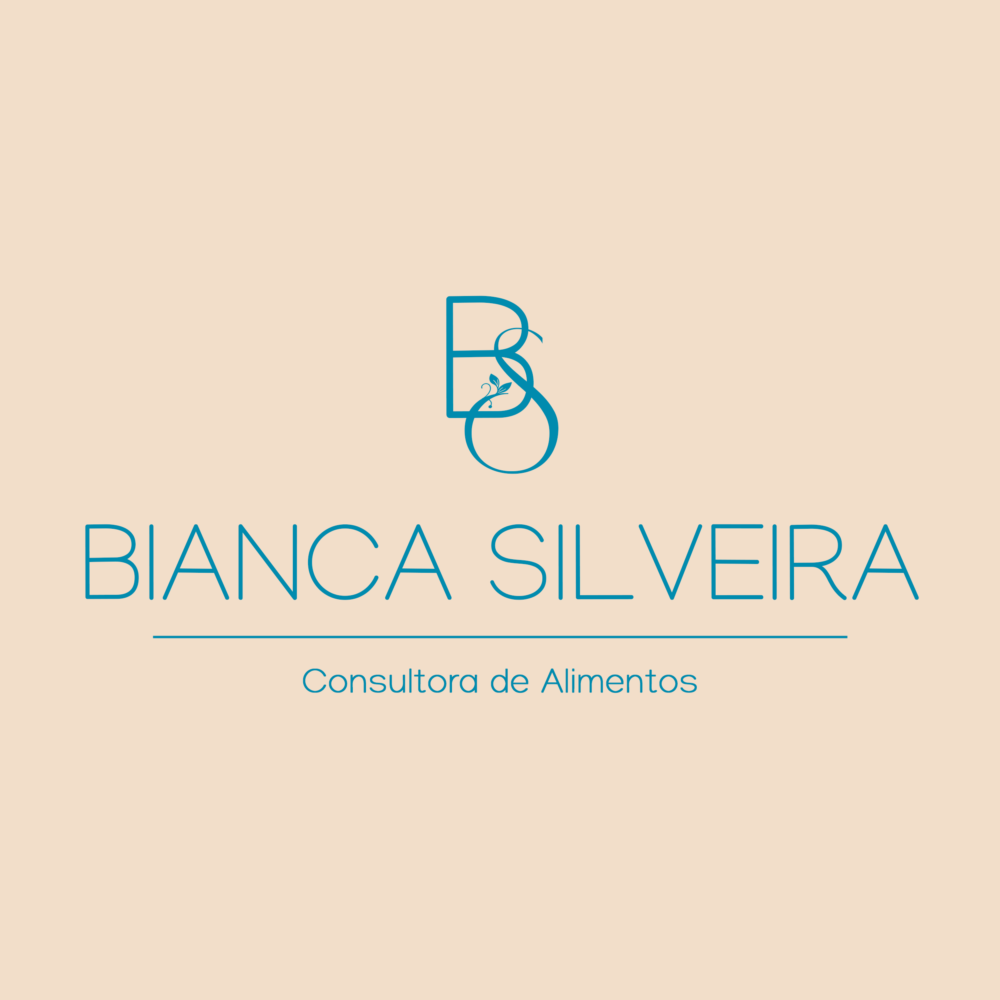 Identidade visual da nutricionista Bianca Silveira com logotipo personalizado em azul
