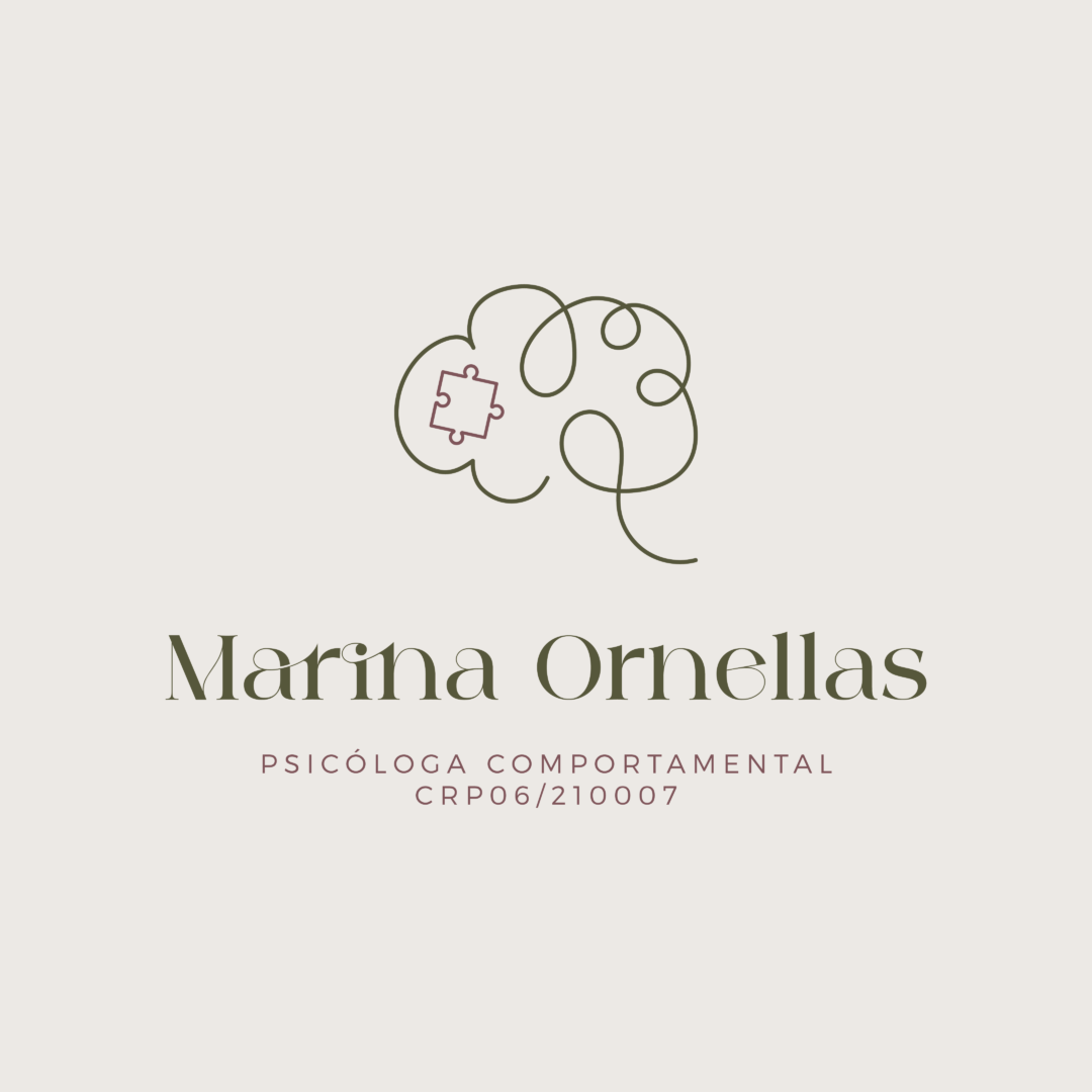 Identidade visual desenvolvida para psicologa Marina Ornellas, com um logotipo elegante e moderno