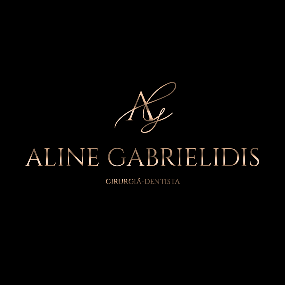 Identidade visual desenvolvida para a cirurgiã-dentista Aline, com um logotipo elegante e moderno